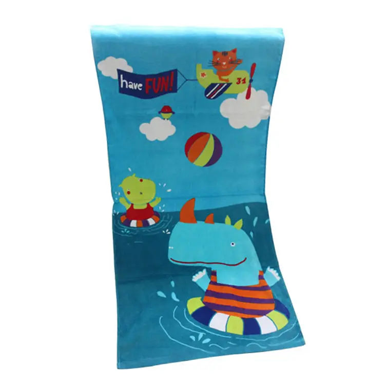Детское пляжное полотенце из махрового хлопка с цифровой печатью логотипа на заказ