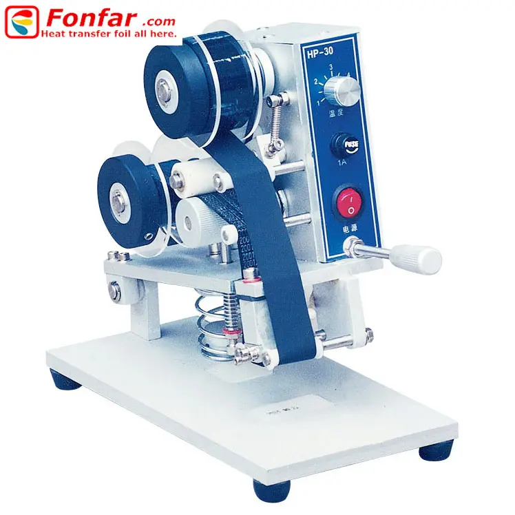 Electric Semi-Auto expiry date stamping machine with ribbon for food packing film