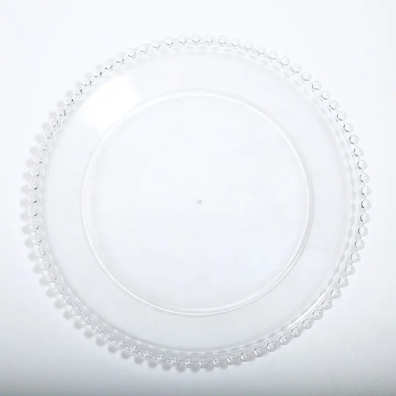 Pratos e Placas GaOSI Vidro Plástico Transparente Luxo PE Carton Personalizado Logo Festa Transparente Contemporâneo Rodada Planta Padrão