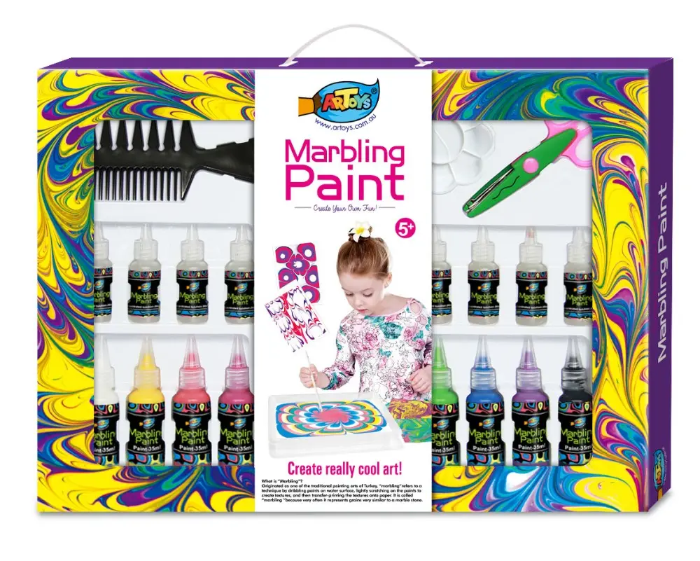 Conjunto de pincéis de tinta infantil, kit de pinturas flutuantes com tinta de marcação, extensão de pinturas molhadas, ferramentas de desenho à prova d'água