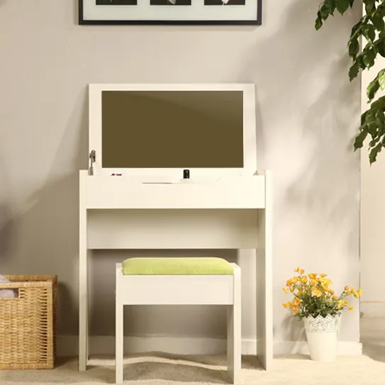 Tocador de madera simple para el hogar, mueble de diseño moderno de melamina, blanco, venta al por mayor