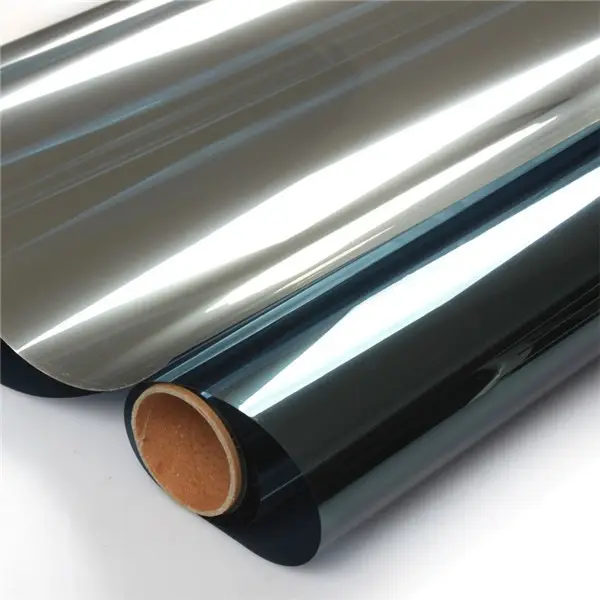 1.52*30M rotolo formato vetro costruzione specchio pellicola calore rifiuto pellicola di protezione metallo argento nero 5% Vlt carta riflettente