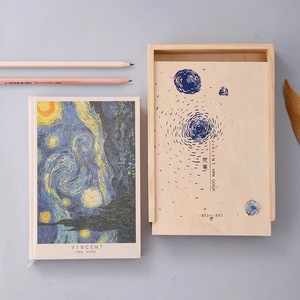 Oem nach Van gogh abbildungen elastische verschluss <span class=keywords><strong>notebook</strong></span> abdeckungen mit holz box