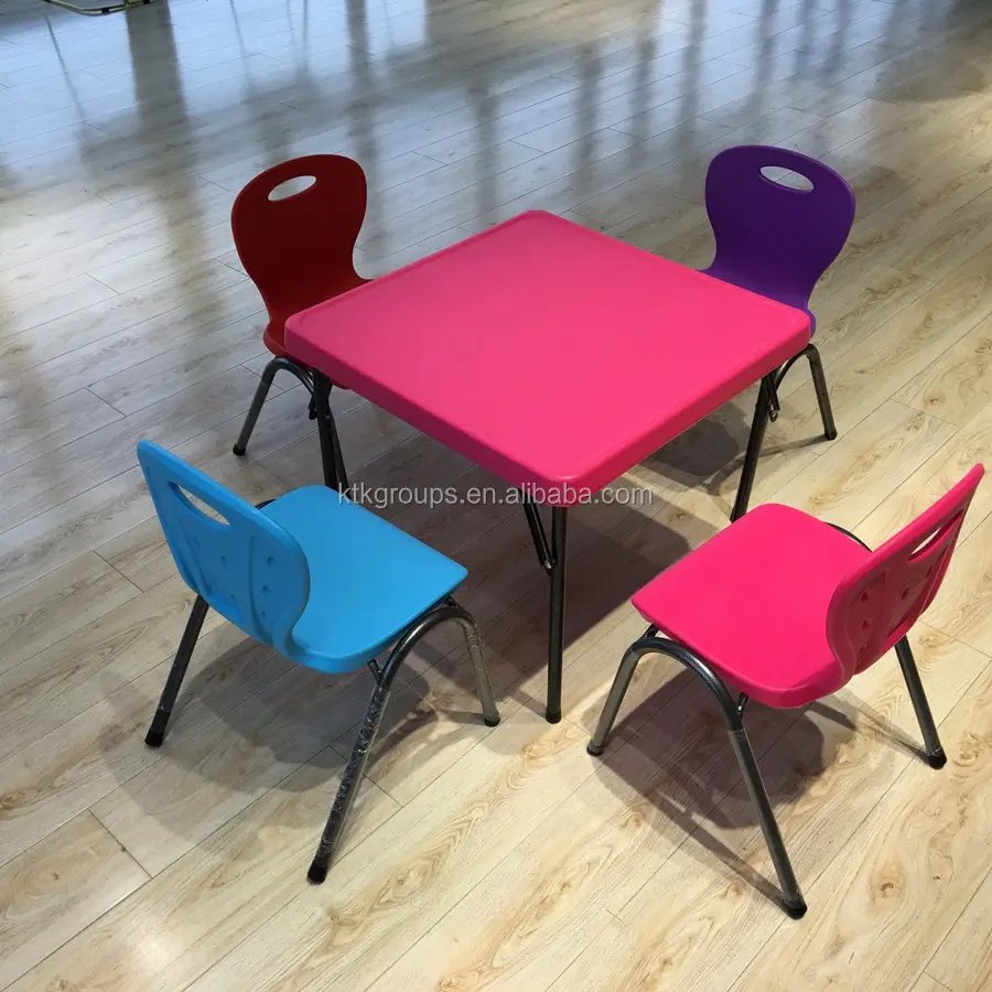 Kunden spezifische Größe Klappbare verstellbare Kindergarten-Lern möbel Kinder tische Stühle Set, Klapptisch und Stuhl für Kinder