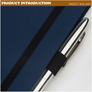 A5 dunkelblaue Flusen farbe PU-Leder-Notizbuch mit elastischem Stift halter machen viele Farben, um Liste Arbeits planer a5 Notizbuch zu tun