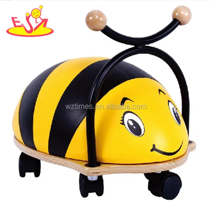 Andador de madera en forma de abeja para interiores, andador de bebé W16A008