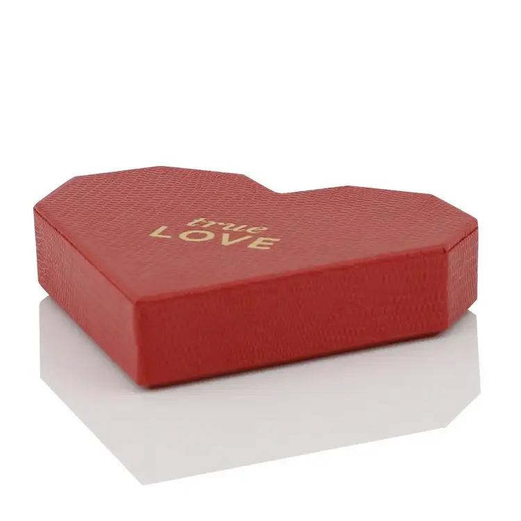 Commercio all'ingrosso Di Lusso Su Ordinazione scatola regalo scatola di cioccolato Food Grade A Forma di Cuore Rigida scatola di cartone per il cioccolato Scatola di Imballaggio Di Carta Rossa