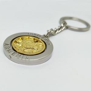 2022时尚纪念品圆形金属Armenia旋转金属钥匙扣 - Product Image 4