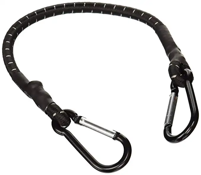 Hochleistungs-elastische Stoßdämpfer-Bungee-Schnur aus Polyester-Latex mit Karabiner haken