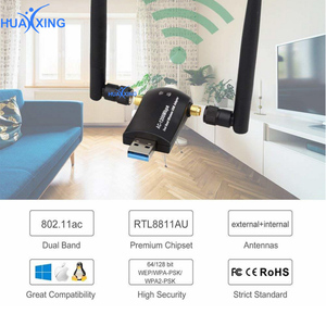 Dual Band 1200Mbps USB Wifi Wireless Adapter Realtek RTL8812AU <strong>Wi</strong> <strong>Fi</strong> Receiver Network Card 2.4GHz <strong>5GHz</strong> USB 3.0 Antenna - Product Image 3