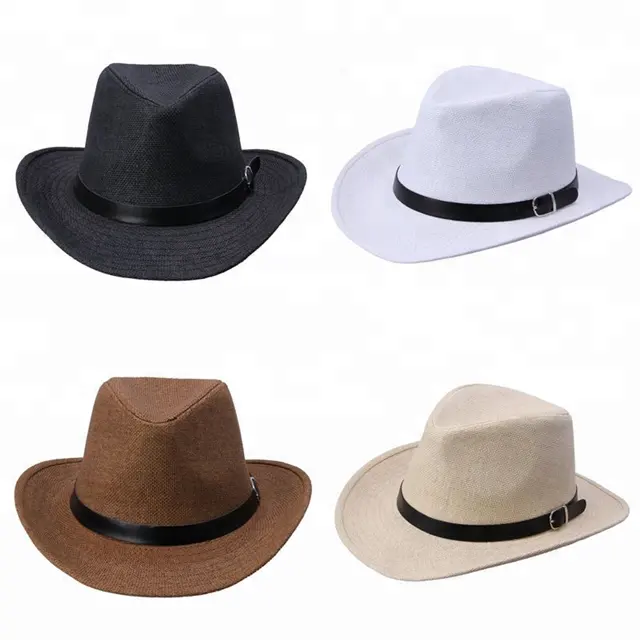 De los hombres de la moda de ala ancha Jazz Caballero tapa mexicano tejido paja de Panamá Oeste sombrero de vaquero