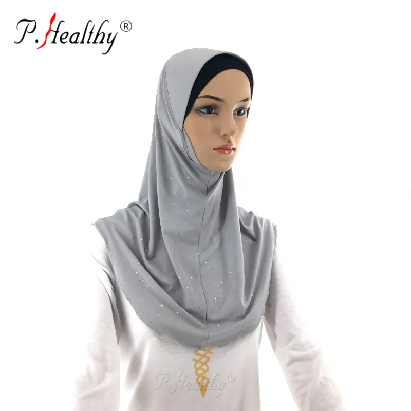 P-santé Offre Spéciale style décontracté paillettes extensible solide lycra Amira hijab