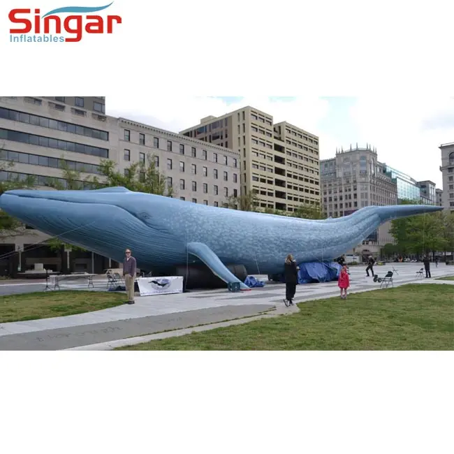 Display esterno modello animale gigante gonfiabile balena blu per la vendita