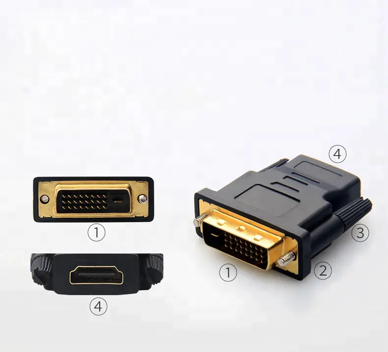 DVI Dual Link 24 + 1 pin macho a HD15 HDMI convertidor hembra DVI a HDMI, adaptador convertidor