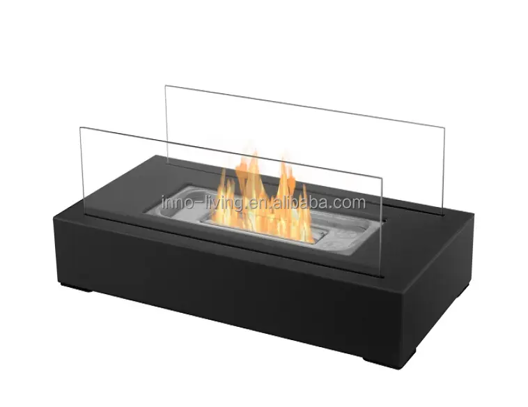 Gon sale glass table accessories mini fireplace 2 side back to back hangzhou manufacture