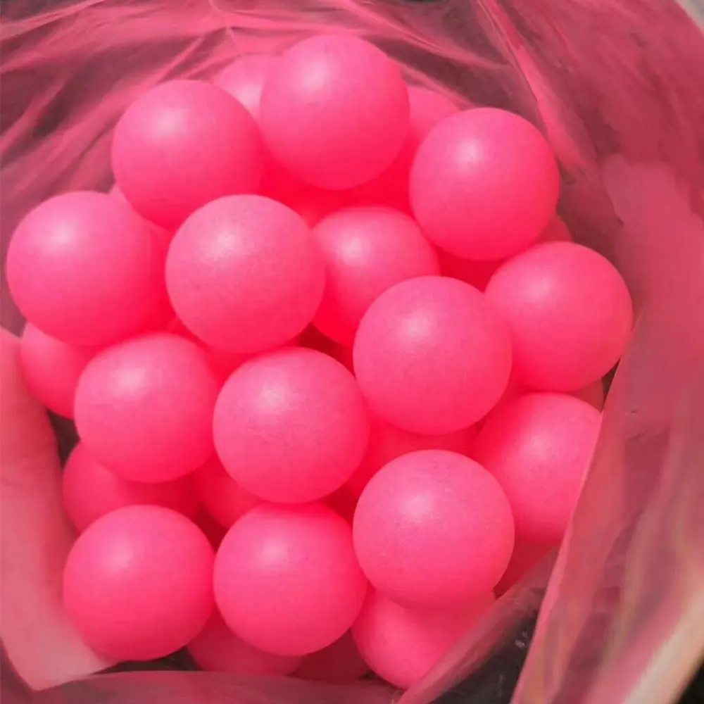 उच्च पॉलिश 18mm 20mm 25mm लाल गुलाबी रंग खोखले प्लास्टिक फ्लोट गेंद क्षेत्र