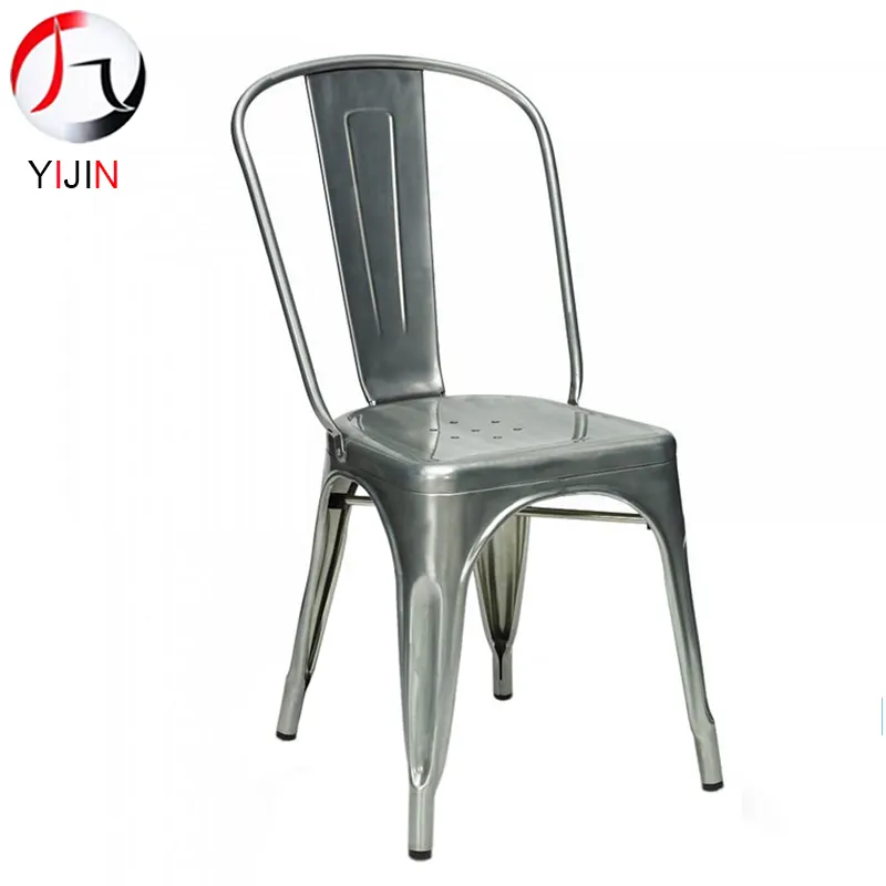 Chair Design For Restaurant YIJIN CCT-1021A Vintage Stacking Industrial Metal Side Coffee Chairs For Restaurant