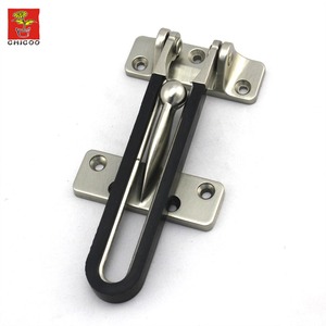 Bán buôn Hợp kim kẽm bảo vệ cửa với cao su màu đen an ninh khóa satin Nickel cửa bảo vệ Bolt, khóa cửa an toàn - Product Image 2