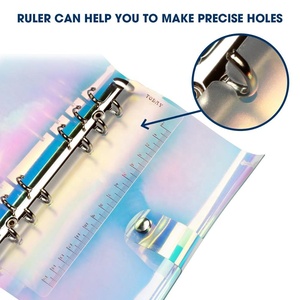 6 anello di Leganti Chiusura A Bottone A Pressione Allentato Cartella di Fogli Volanti Conchiglie Stretch Arcobaleno Colorato Trasparente Agenda PVC Morbido Della Copertura del Taccuino
