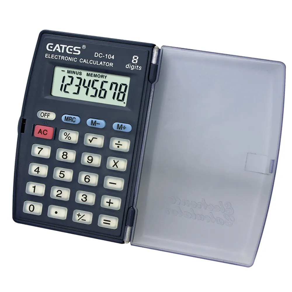 Oem fábrica 8 dígitos mini bolso calculadora de mão com botão de flip capa eletrônica potência