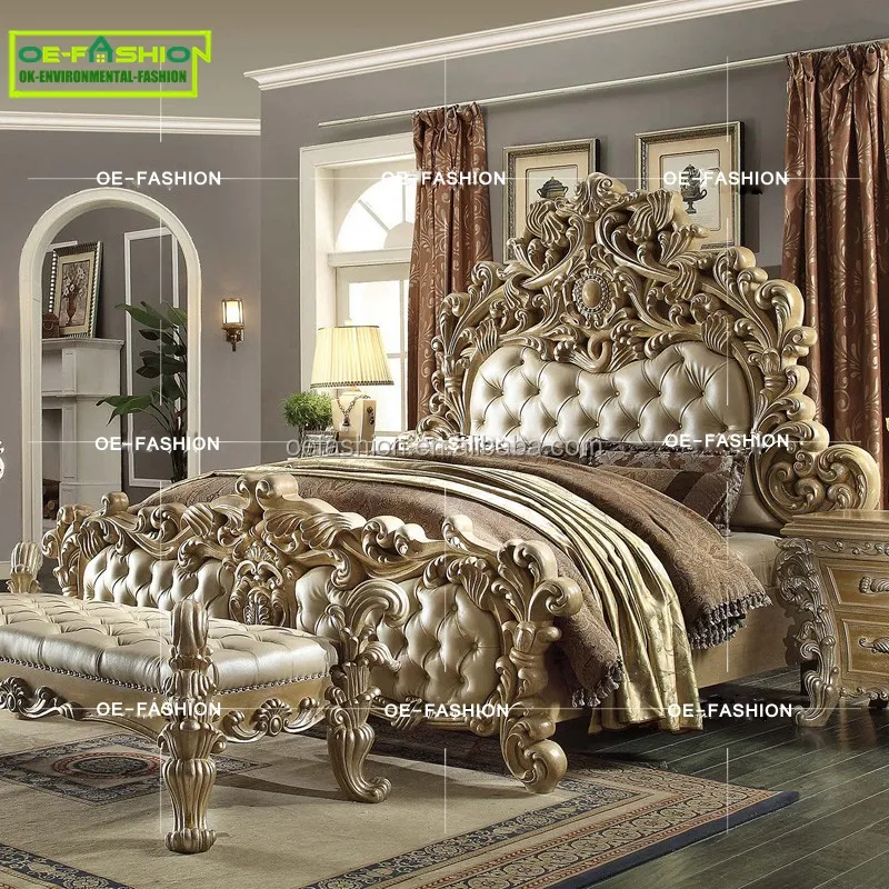 Mobiliário da cama de couro da rainha do couro italiano, cama em couro feita na china, OE-FASHION