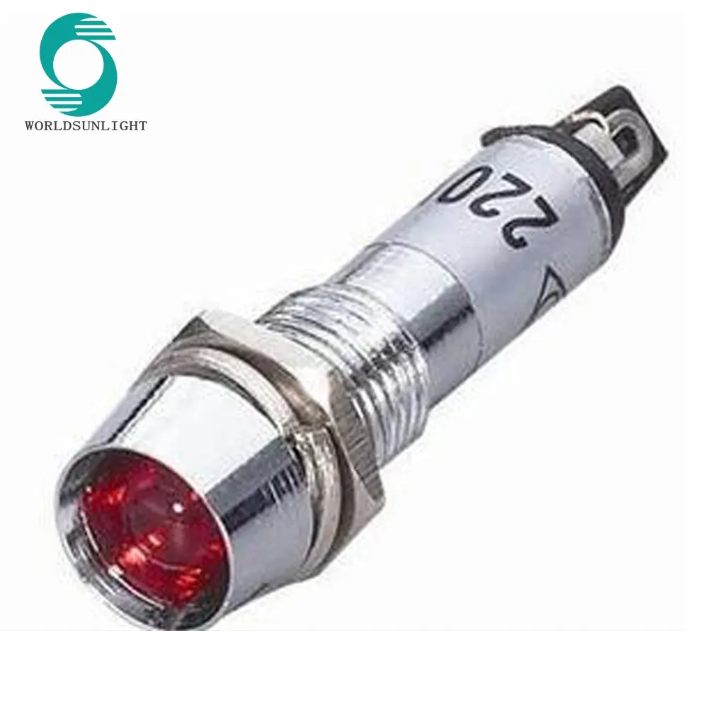 XD8-1 DC 12V 8mm Fil Rouge Ampoule Puissance Signal Indicateur Veilleuse Lampe