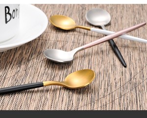 Portugal Design Ss Cutlery 4pcs Set with Chopstick 18/8 Stainless Steel <strong>Flatware</strong> PVD Coating <strong>Gold</strong> <strong>Color</strong> and Black Handle - Product Image 5