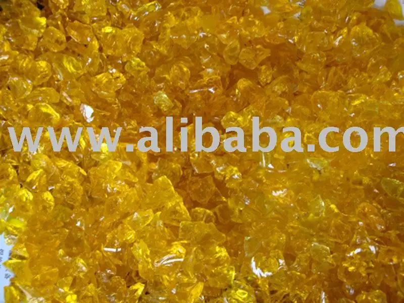 Yellow glass chips