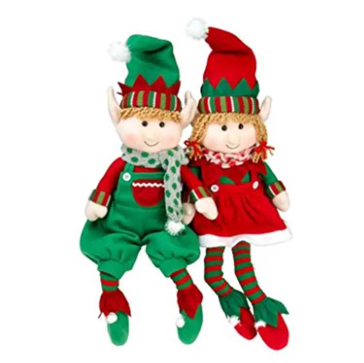 Kotak Persediaan Dekorasi Natal Ornamen Boneka Elf Lembut Boneka Hewan Mewah Ornamen untuk Hadiah Anak-anak 2021