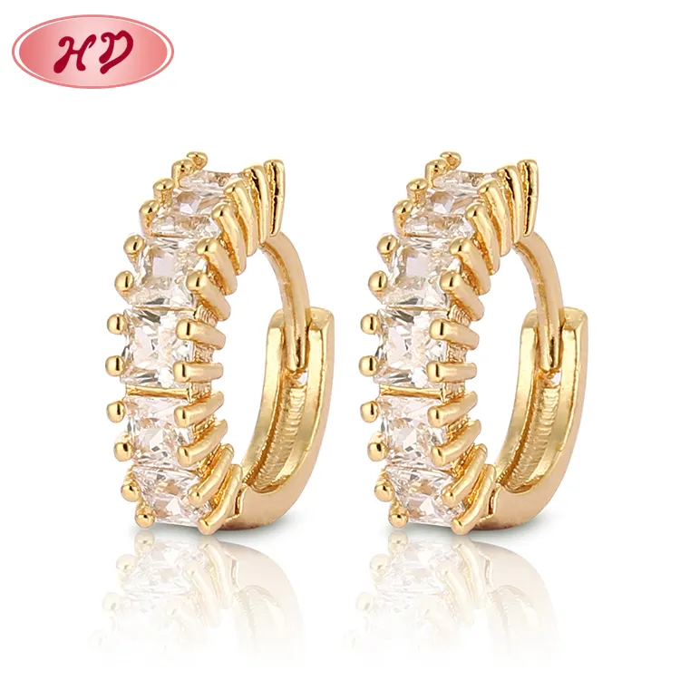 Dubai 18K Rose Gold Mạ Blue Luster Cz Trang Phục Trang Sức Bán Buôn Nhà Sản Xuất Trung Quốc Bông Tai