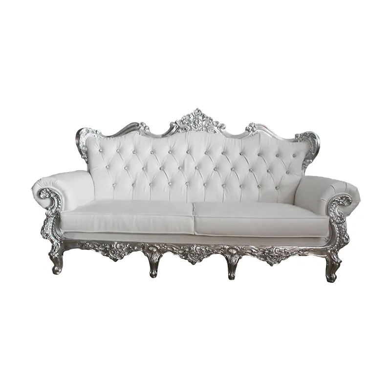 Modern White Leather Throne Chair Antique Style for Wedding Reception for Hotel Furniture and Event Decor