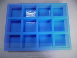 באיכות גבוהה תוצרת בית DIY 12 חלל כיכר סבון עובש 4oz כיכר סיליקון עובש סבון/אפיית/שרף
