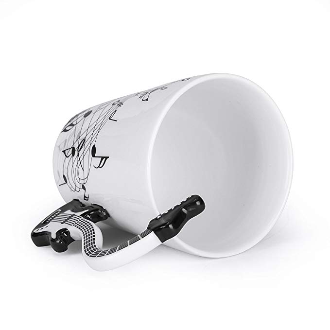Zogift Handmade 3D Unique Musical Note Design Coffee Milk Ceramic Tea Mug <strong>Cup</strong> With Guitar Handle - Product Image 3