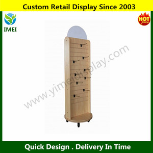 Doppelseite holz stand rotierenden <span class=keywords><strong>display</strong></span> rack mit haken