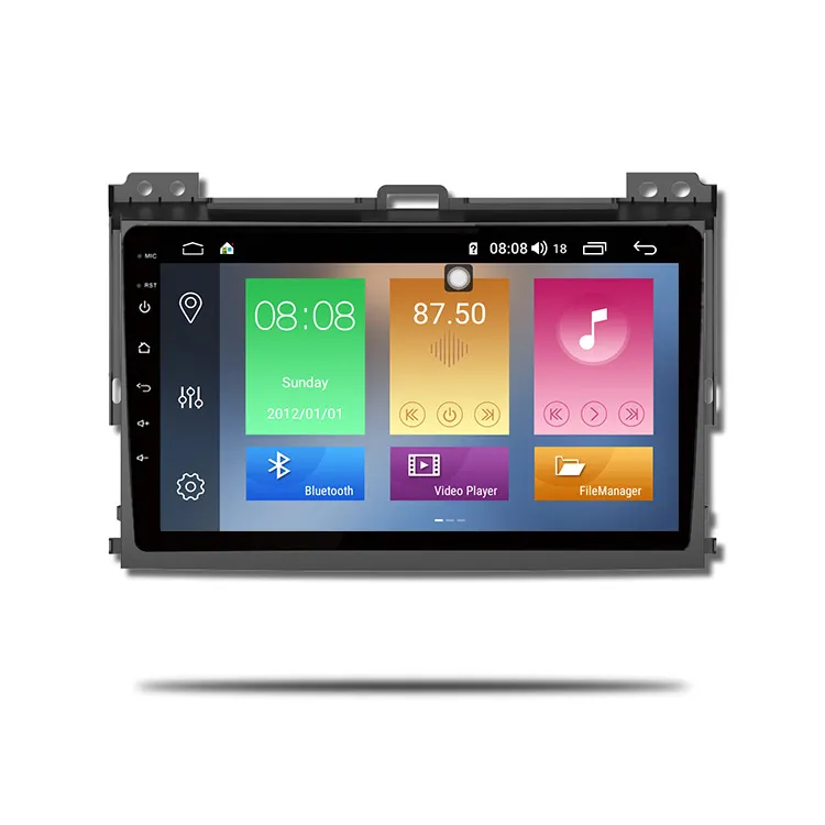 IOKONE ใหม่2 Din Android 9.0 Car GPS มัลติมีเดียสำหรับ Toyota Land Cruiser Prado 2004 2005 2006 2007 2008