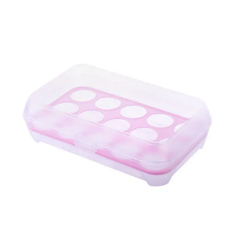 15 reticolo Egg Box frigorifero contenitore per patatine all'aperto portatile uova cartone plastica salvaspazio uova organizzatore 4 colori