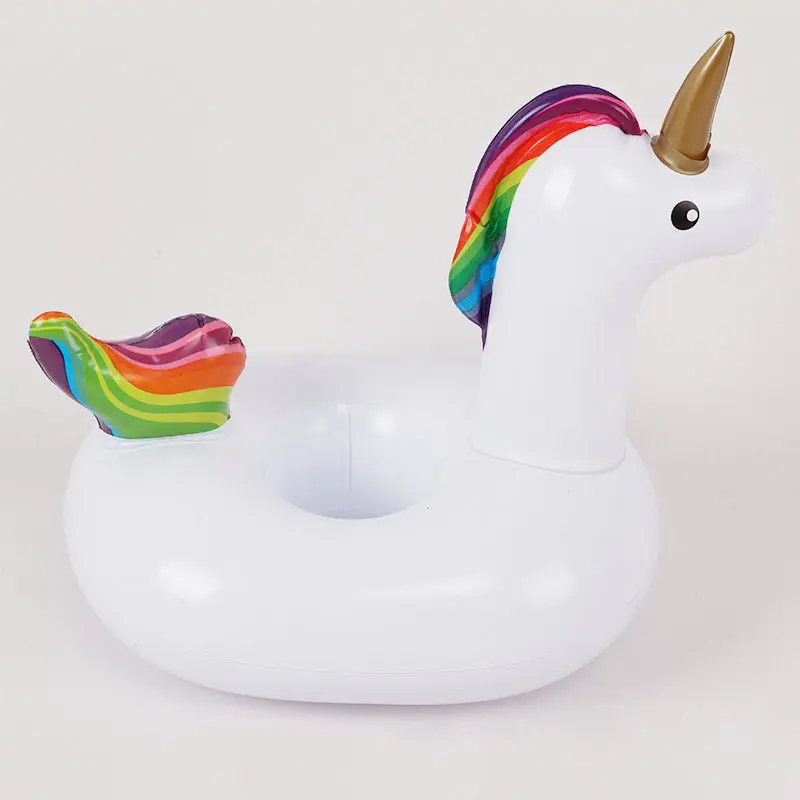 inflate unicorn bath toy animal floating cup holder