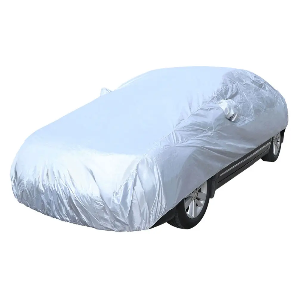 Cubierta Universal completa para coche, Protector contra el polvo, la nieve y los rayos UV, plegable, color plata, tamaño S-XXL