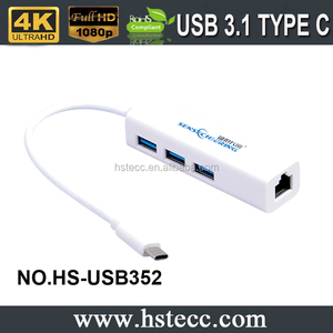 3 порта USB 3.0 Тип C концентратор с RJ45 сетевой адаптер Ethernet