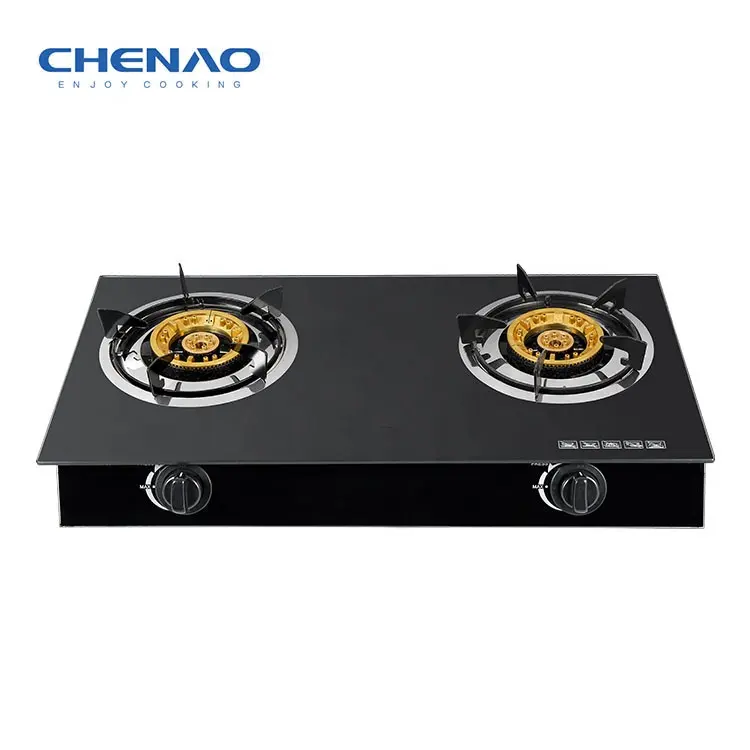 OEM Glass Gas Stove 2 Burner Kitchen Gas Appliance