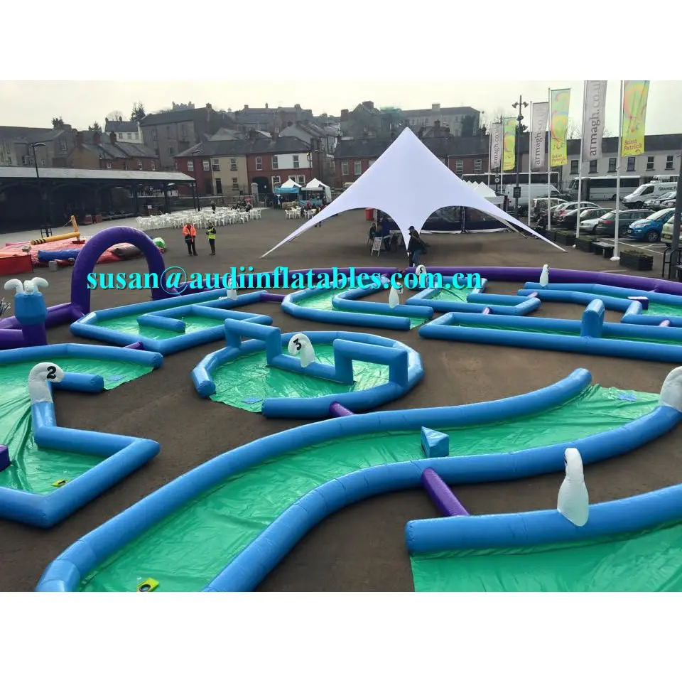 pvc crazy golf course carnival game inflatable golf course