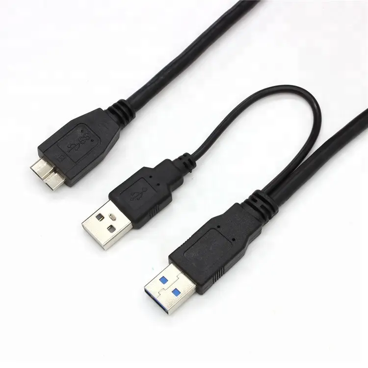 Super velocidad de USB 3,0 Micro USB Y Cable USB con Cable USB fuente de alimentación para HDD