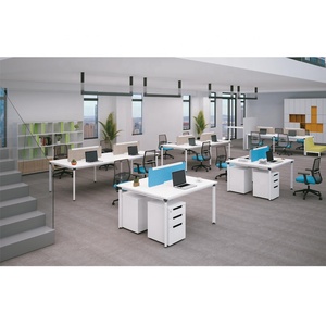 Modular 6 Person Office Partition <strong>Computer</strong> <strong>Table</strong> With Screen - Product Image 3