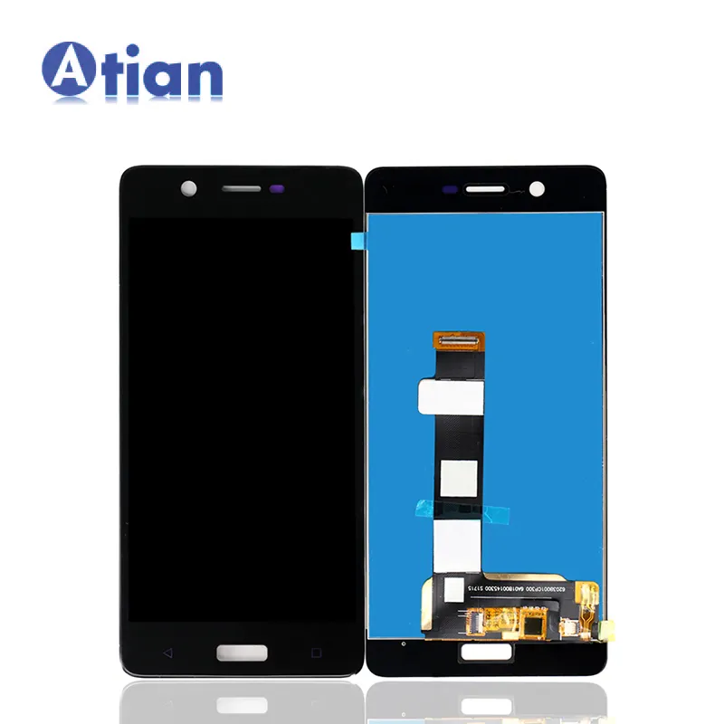 Çok satan LCD ekran için dokunmatik ekran ile N5 Nokia 5 LCD için Digitizer meclisi ile yedek siyah beyaz