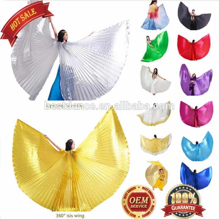 BestDance Egyptian Belly Dance Bifurcate Open on the Back Isis Wings Sticks Bag OEM