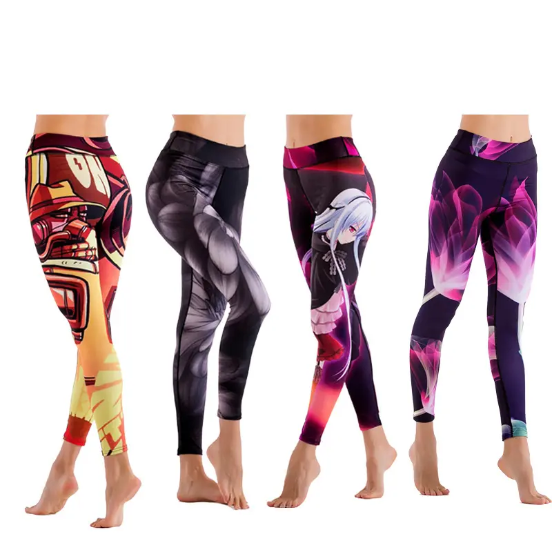Womens Tights Pants Compression Clothing Custom 3D Printed Gym Leggings
