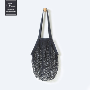 Bolsa de compras de hilo de algodón de malla ecológica reutilizable Bolsas de productos lavables de uso diario en varios colores - Product Image 4