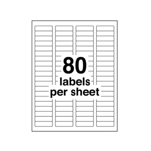 80Up Label <strong>Adhesive</strong> Paper Labels 1/2 X 1-1/3&quot; Letter Shipping Address Labels - Product Image 2