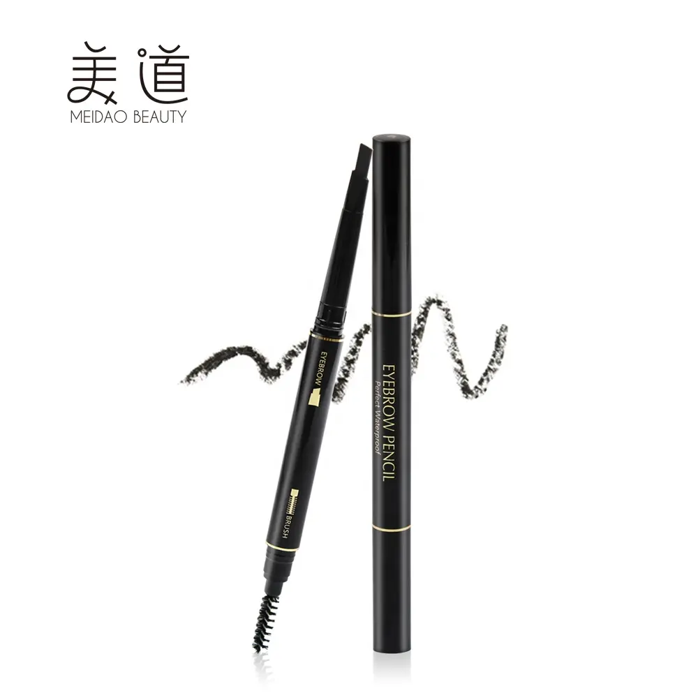 Makeup Waterproof 2in1 Korea Black Eyebrow Pencil With Screw Comb