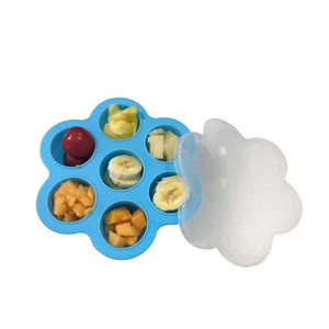 254 fabrika ücretsiz örnek 7 delik bebek besleme Hanper kutusu buz küpü tepsi, silikon kek kalıbı, sabun yapımı kalıpları kapağı ile silikon - Product Image 2